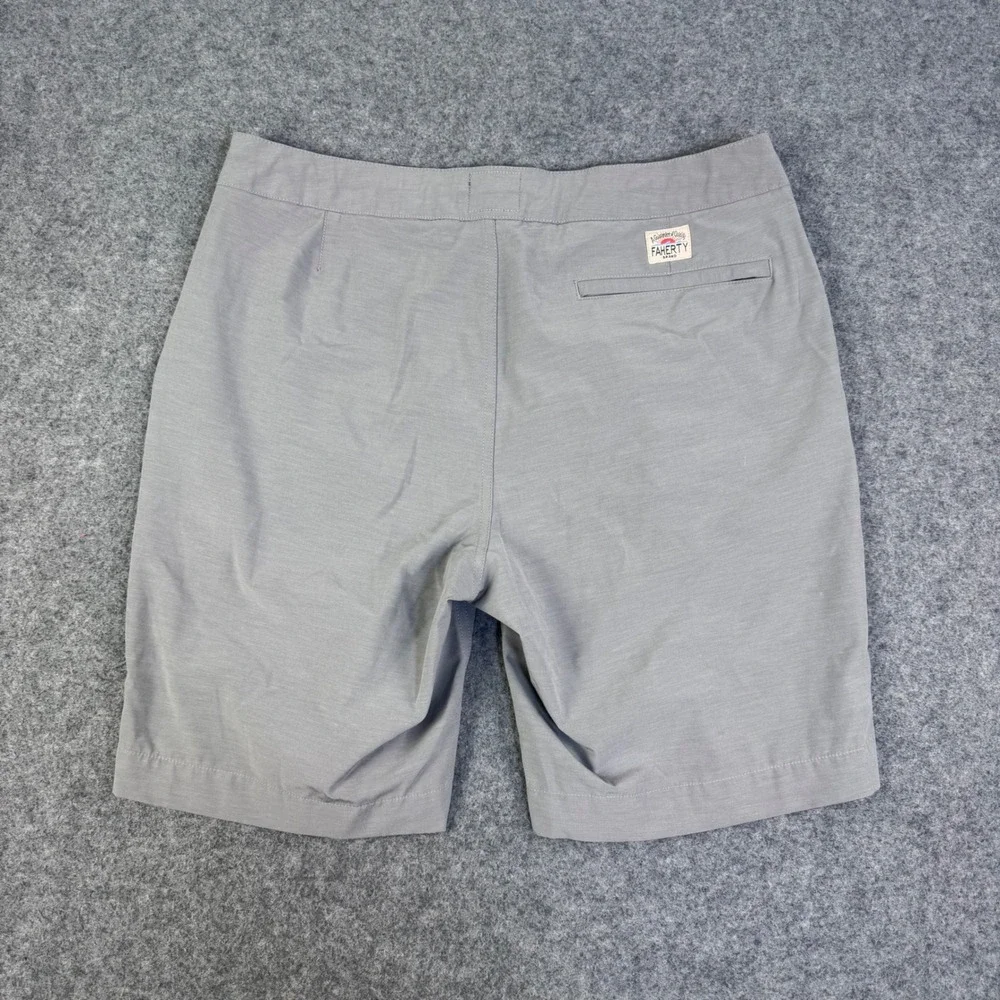 Faherty All Day Shorts Mens 35 Light Grey Heather Hybrid Performance Water Short